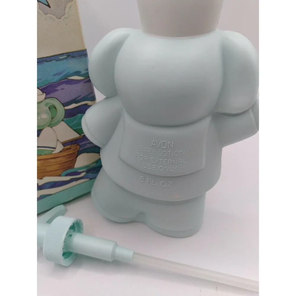 Avon Baby Elephant Lotion Pump Dispenser NEW Nursery Bathroom Decor Blue 8 oz